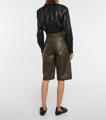 Leather Bermuda shorts | Dries Van Noten