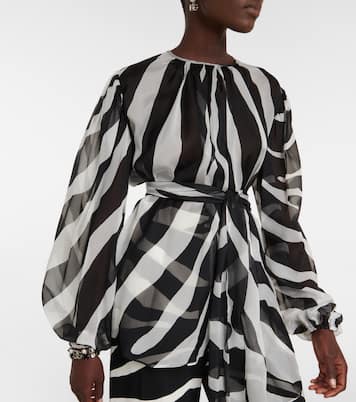 Blusa in seta con stampa zebrata | Dolce&Gabbana