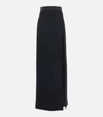 High-Rise Maxirock aus Wolle | Miu Miu