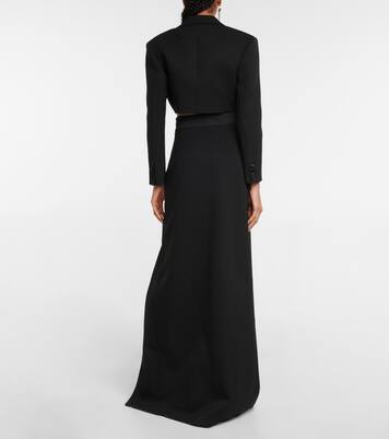 High-Rise Maxirock aus Wolle | Miu Miu