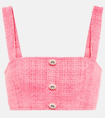 Bouclé embellished cropped top | Self-Portrait
