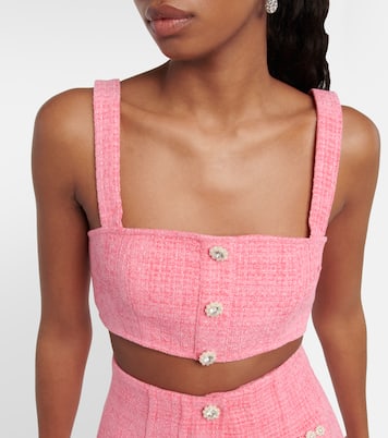 Bouclé embellished cropped top | Self-Portrait