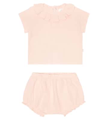 Baby cotton dress and bloomers set | Il Gufo