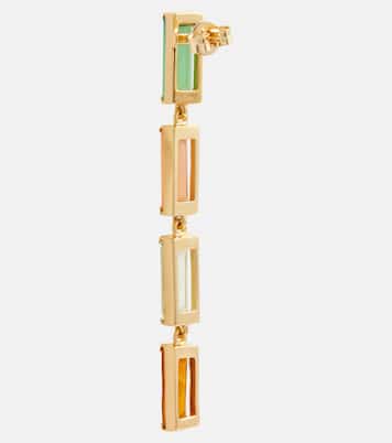 Ohrringe Deco Maxi aus 9kt Gelbgold mit Edelsteinen | Aliita