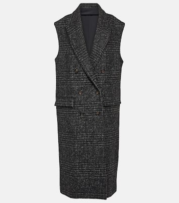 Cappotto in misto lana a quadri | Brunello Cucinelli