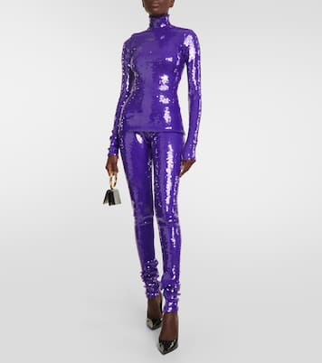 Sequined turtleneck top | LaQuan Smith