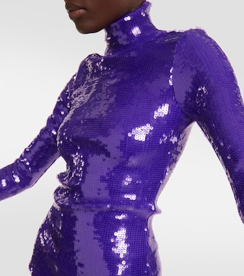 Sequined turtleneck top | LaQuan Smith