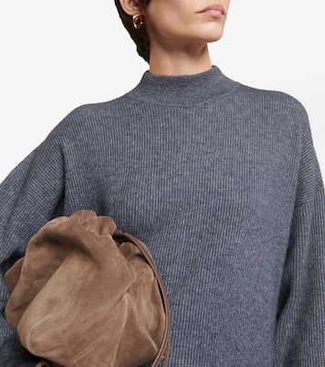 Abito midi in cotone e alpaca a coste | Brunello Cucinelli