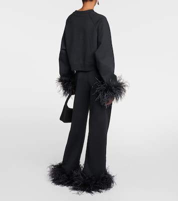 Felpa in cotone con piume | Prada