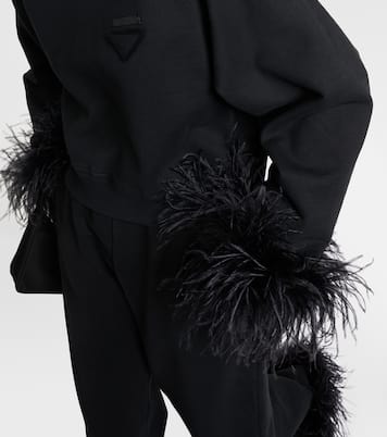 Felpa in cotone con piume | Prada