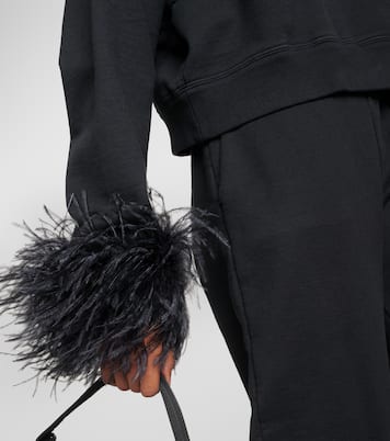 Felpa in cotone con piume | Prada