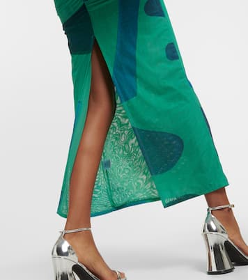 x Frankie Tobin Frankie ruched mesh midi dress | SIR