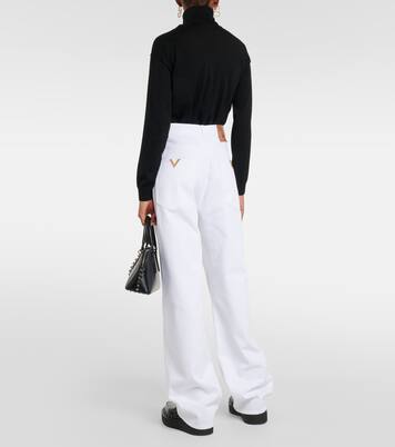 Jeans a gamba larga e vita alta | Valentino