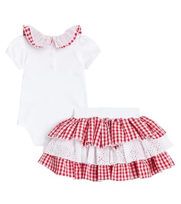 Baby cotton bodysuit and skirt set | Monnalisa