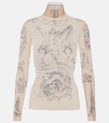 高感度ショップで2023年売れたブランド turtleneck printed Tattoo top Balenciaga - neutrals in トップス