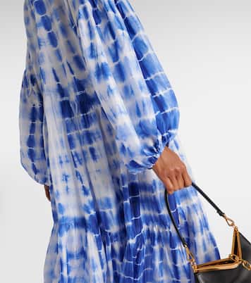Amelia tie-dye tiered silk midi dress | Anna Kosturova