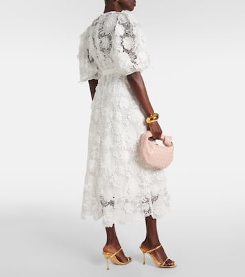 Robe midi Halliday en dentelle à fleurs | Zimmermann