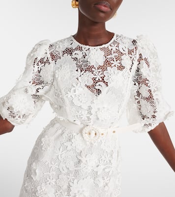 Robe midi Halliday en dentelle à fleurs | Zimmermann