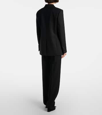 Satin-trimmed wool blazer | Versace