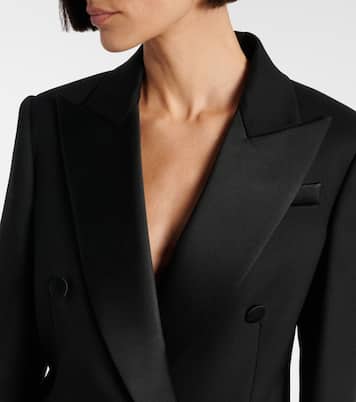 Satin-trimmed wool blazer | Versace