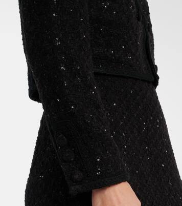 Giacca cropped in bouclé con paillettes | Rotate