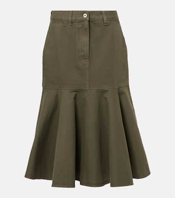 Falda midi de sarga de algodón | Loewe