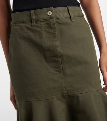 Falda midi de sarga de algodón | Loewe