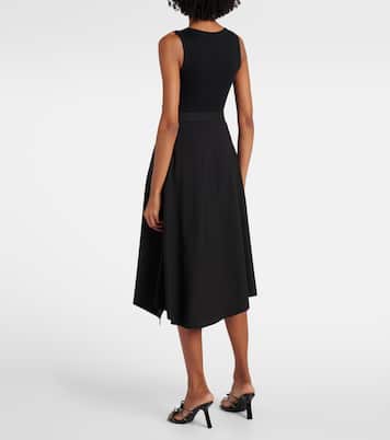 Jupe midi asymétrique en laine | Loewe