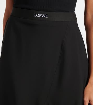 Jupe midi asymétrique en laine | Loewe