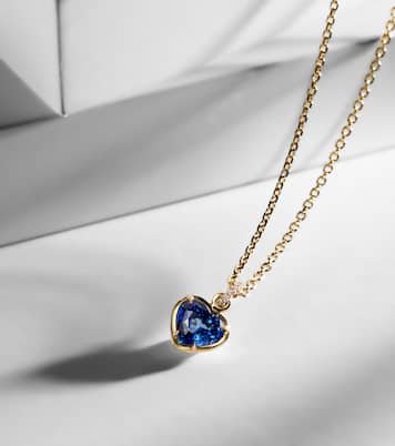 Collana in oro 18kt con zaffiro e diamanti | Anita Ko