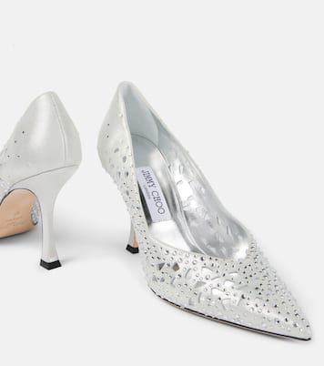 Pumps Ziri 90 in suede con cristalli | Jimmy Choo