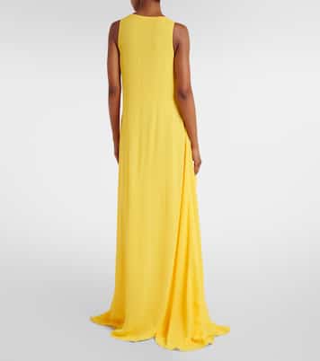 Ruffled georgette maxi dress | Alaïa