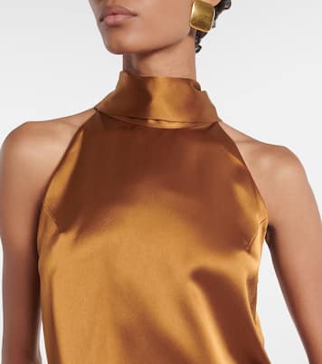 Sienna halterneck satin top | Galvan