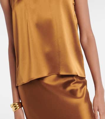 Sienna halterneck satin top | Galvan
