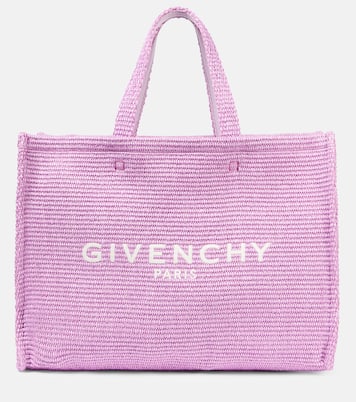 G-Tote Medium raffia-effect shopper | Givenchy