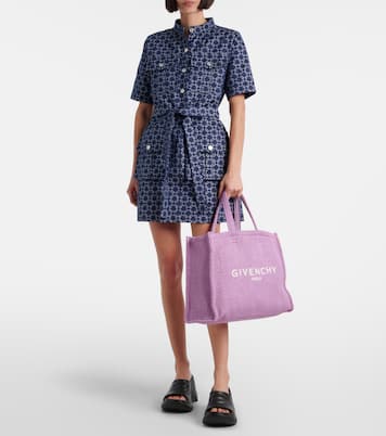 G-Tote Medium raffia-effect shopper | Givenchy