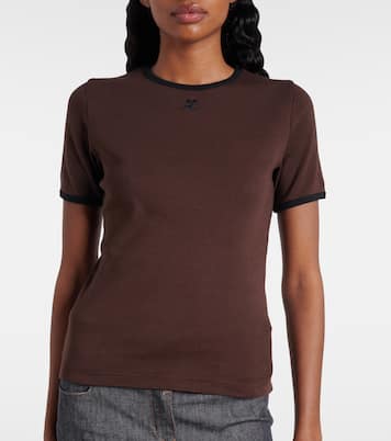 T-shirt in cotone con logo | Courrèges