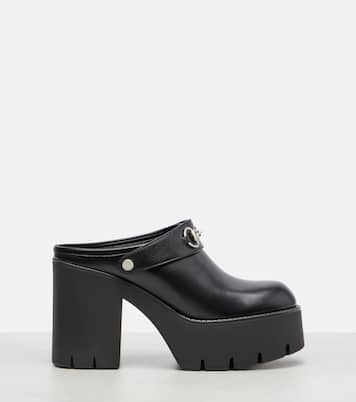 Mules Horsebit in pelle con plateau | Gucci