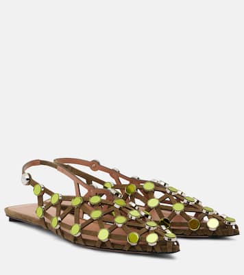 Grid embellished ballet flats | The Attico
