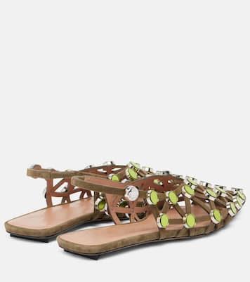 Grid embellished ballet flats | The Attico