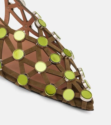 Grid embellished ballet flats | The Attico