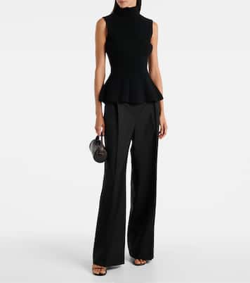 Ribbed-knit peplum wool and cashmere top | Róhe