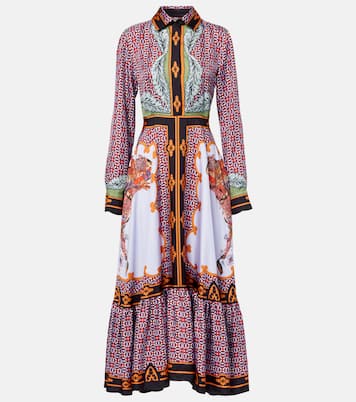 Robe longue San Pietro imprimée en soie | La DoubleJ