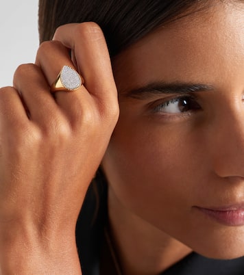 18kt yellow gold pinky ring with diamonds | Yvonne Léon