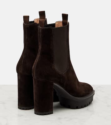 Stivaletti 90 in suede con plateau | Gianvito Rossi
