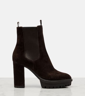 Stivaletti 90 in suede con plateau | Gianvito Rossi