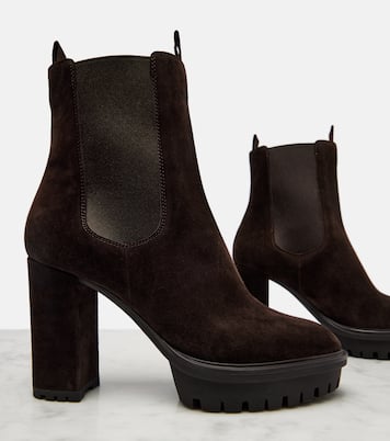 Stivaletti 90 in suede con plateau | Gianvito Rossi