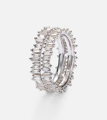 Midi 18kt white gold tech ring jackets with diamonds | Suzanne Kalan