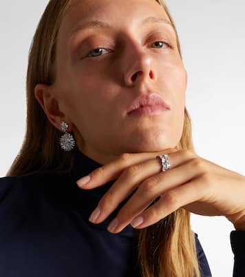 Midi 18kt white gold tech ring jackets with diamonds | Suzanne Kalan