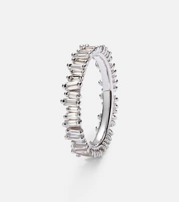 Midi 18kt white gold tech ring jackets with diamonds | Suzanne Kalan